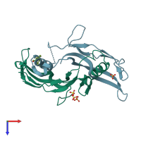 PDB entry 6y6n coloured by chain, top view.