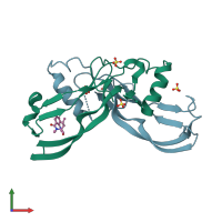 PDB entry 6y6o coloured by chain, front view.