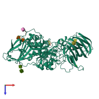 PDB entry 6y6s coloured by chain, top view.