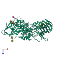 PDB entry 6y6t coloured by chain, top view.