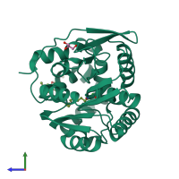 PDB entry 6y7a coloured by chain, side view.