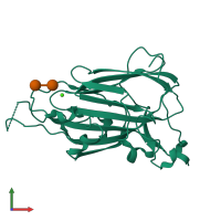 PDB entry 6y98 coloured by chain, front view.