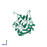 PDB entry 6y98 coloured by chain, side view.