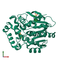 PDB entry 6y9f coloured by chain, front view.
