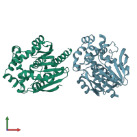 PDB entry 6y9g coloured by chain, front view.