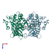 PDB entry 6y9s coloured by chain, top view.