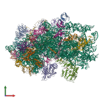 PDB entry 6yal coloured by chain, front view.