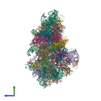 PDB entry 6yam coloured by chain, side view.