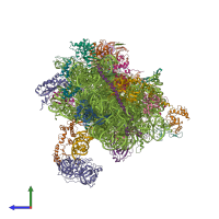PDB entry 6yan coloured by chain, side view.