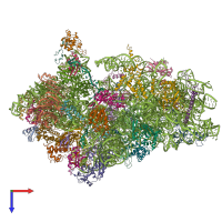 PDB entry 6yan coloured by chain, top view.