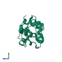 PDB entry 6ybf coloured by chain, side view.