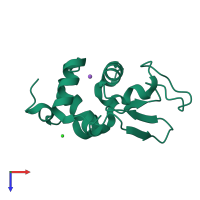 PDB entry 6ybf coloured by chain, top view.