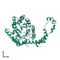 PDB entry 6ybr coloured by chain, front view.