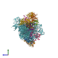 PDB entry 6ybs coloured by chain, side view.