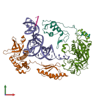 PDB entry 6ybv coloured by chain, front view.