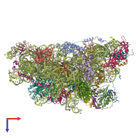 PDB entry 6ybw coloured by chain, top view.