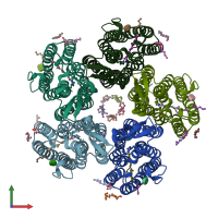 PDB entry 6ybz coloured by chain, front view.