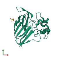 PDB entry 6yc5 coloured by chain, front view.