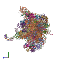PDB entry 6ydp coloured by chain, side view.