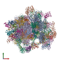 PDB entry 6ydw coloured by chain, front view.