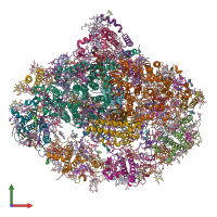 PDB entry 6yez coloured by chain, front view.