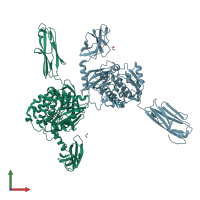 PDB entry 6ygn coloured by chain, front view.