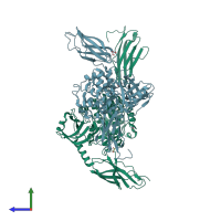 PDB entry 6ygn coloured by chain, side view.