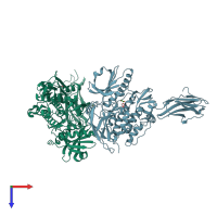 PDB entry 6ygn coloured by chain, top view.