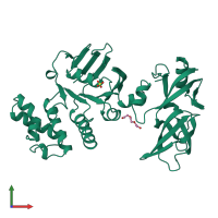 PDB entry 6yir coloured by chain, front view.