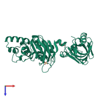 PDB entry 6yir coloured by chain, top view.