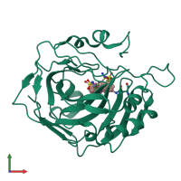 PDB entry 6ykc coloured by chain, front view.