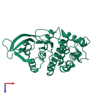 PDB entry 6yl6 coloured by chain, top view.