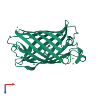 PDB entry 6ylm coloured by chain, top view.