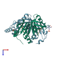 PDB entry 6ymh coloured by chain, top view.