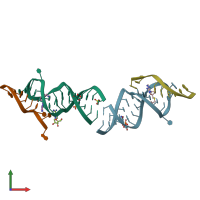 PDB entry 6yml coloured by chain, front view.