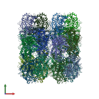 PDB entry 6yn6 coloured by chain, front view.