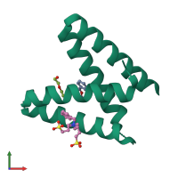 PDB entry 6ypi coloured by chain, front view.