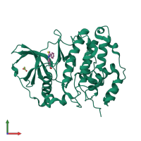 PDB entry 6ypj coloured by chain, front view.