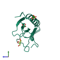 PDB entry 6ypr coloured by chain, side view.