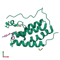 PDB entry 6yqo coloured by chain, front view.