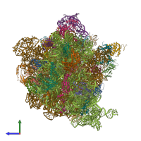 PDB entry 6ysu coloured by chain, side view.