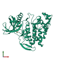 PDB entry 6ytd coloured by chain, front view.