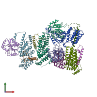 PDB entry 6yvh coloured by chain, front view.