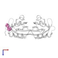 2-(N-MORPHOLINO)-ETHANESULFONIC ACID in PDB entry 6ywh, assembly 1, top view.