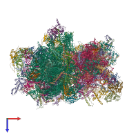 PDB entry 6ywx coloured by chain, top view.