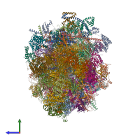 PDB entry 6yxy coloured by chain, side view.