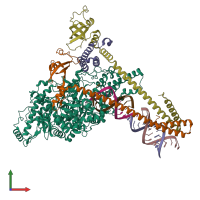 PDB entry 6yyt coloured by chain, front view.