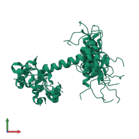 PDB entry 6z0g coloured by chain, ensemble of 20 models, front view.