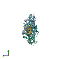 PDB entry 6z0o coloured by chain, side view.