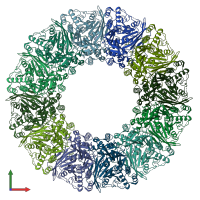 PDB entry 6z0v coloured by chain, front view.